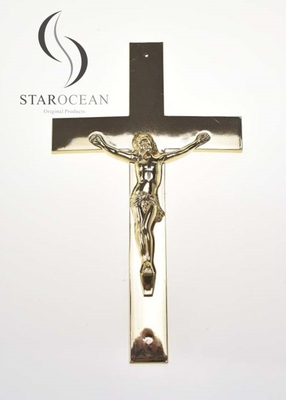 Golden PP Recycled Material Catholic Funeral Cross Classic Style ECO Friendly PF-02